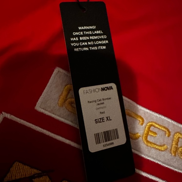 Fashion Nova Racing Cali Bomber Jacket - Red - Picture 5 of 8